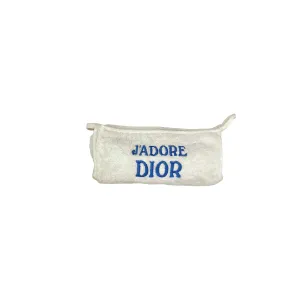 Dior White Terry Cloth Pouch