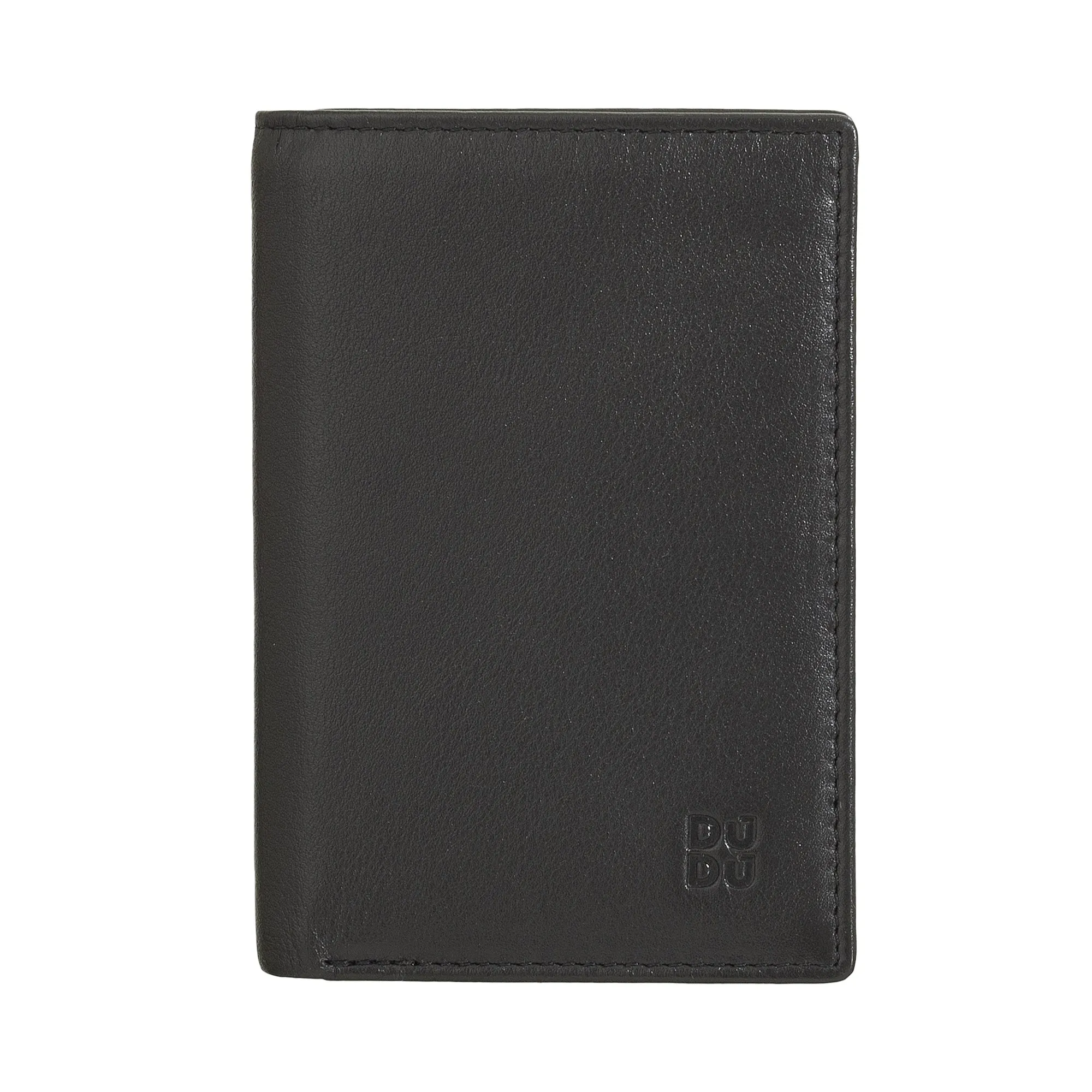 DUDU Men's Slim leather wallet, small and thin design, brings money and cards cards, compact wallets with flap and window