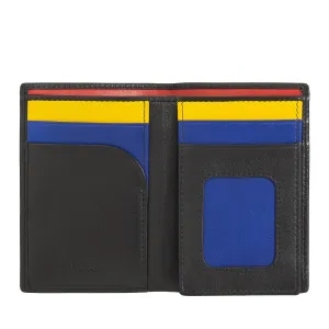 DUDU Men's Slim leather wallet, small and thin design, brings money and cards cards, compact wallets with flap and window