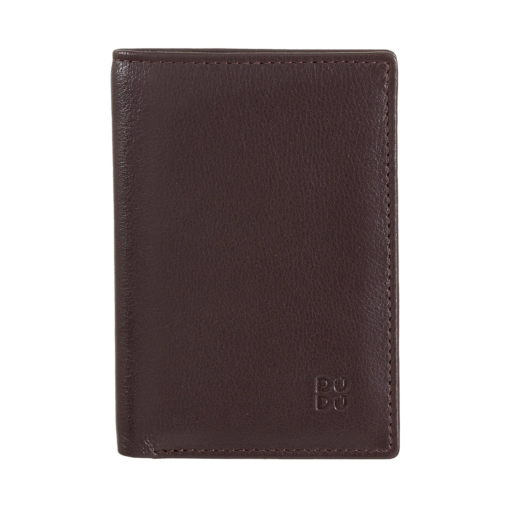 DUDU Men's Slim leather wallet, small and thin design, brings money and cards cards, compact wallets with flap and window