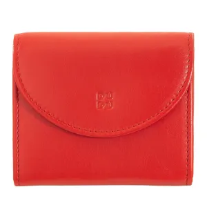 DUDU Mini Women's Slim Portfolio In Vera Leather with Zip holder, button closure, compact colored wallets
