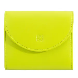 DUDU Mini Women's Slim Portfolio In Vera Leather with Zip holder, button closure, compact colored wallets