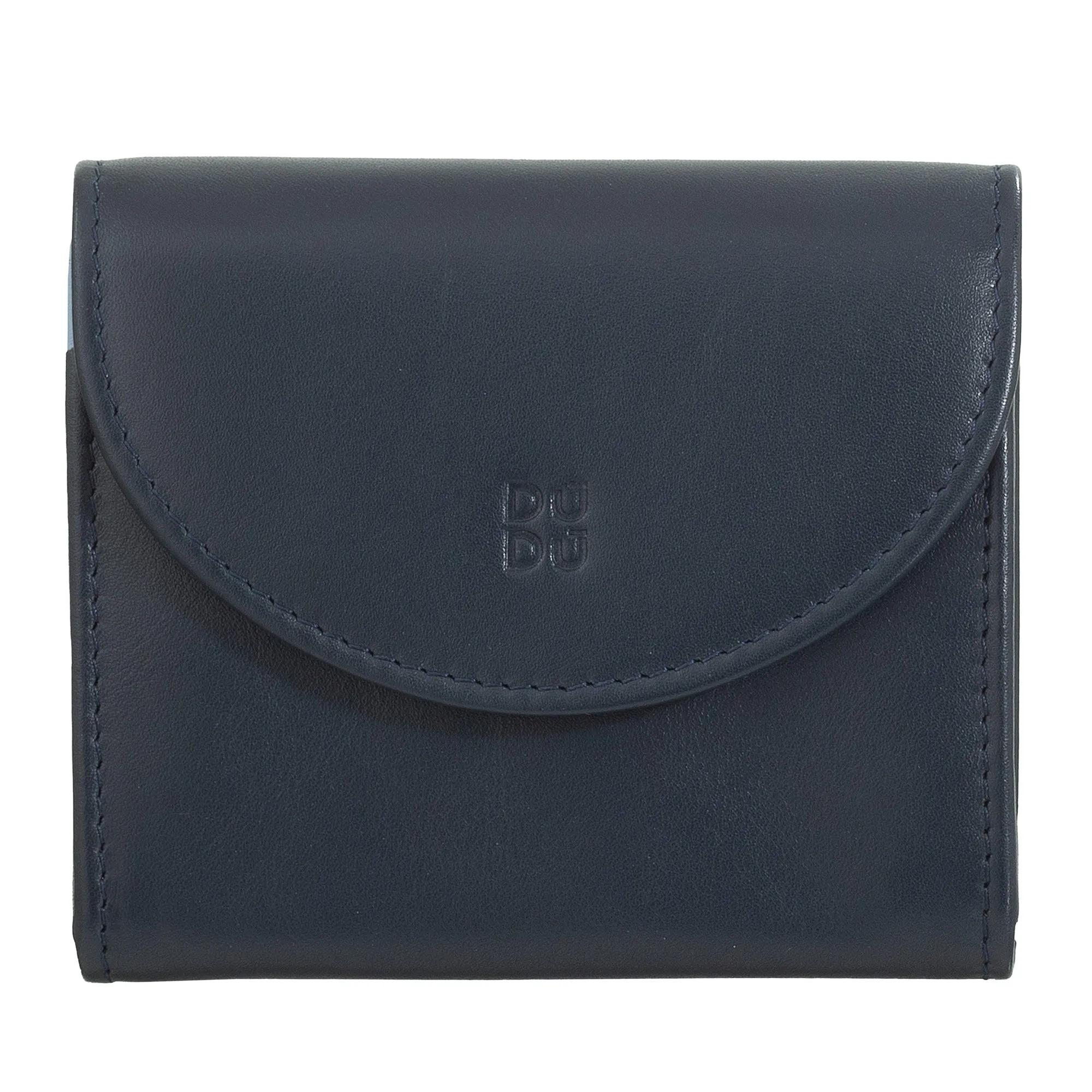 DUDU Mini Women's Slim Portfolio In Vera Leather with Zip holder, button closure, compact colored wallets