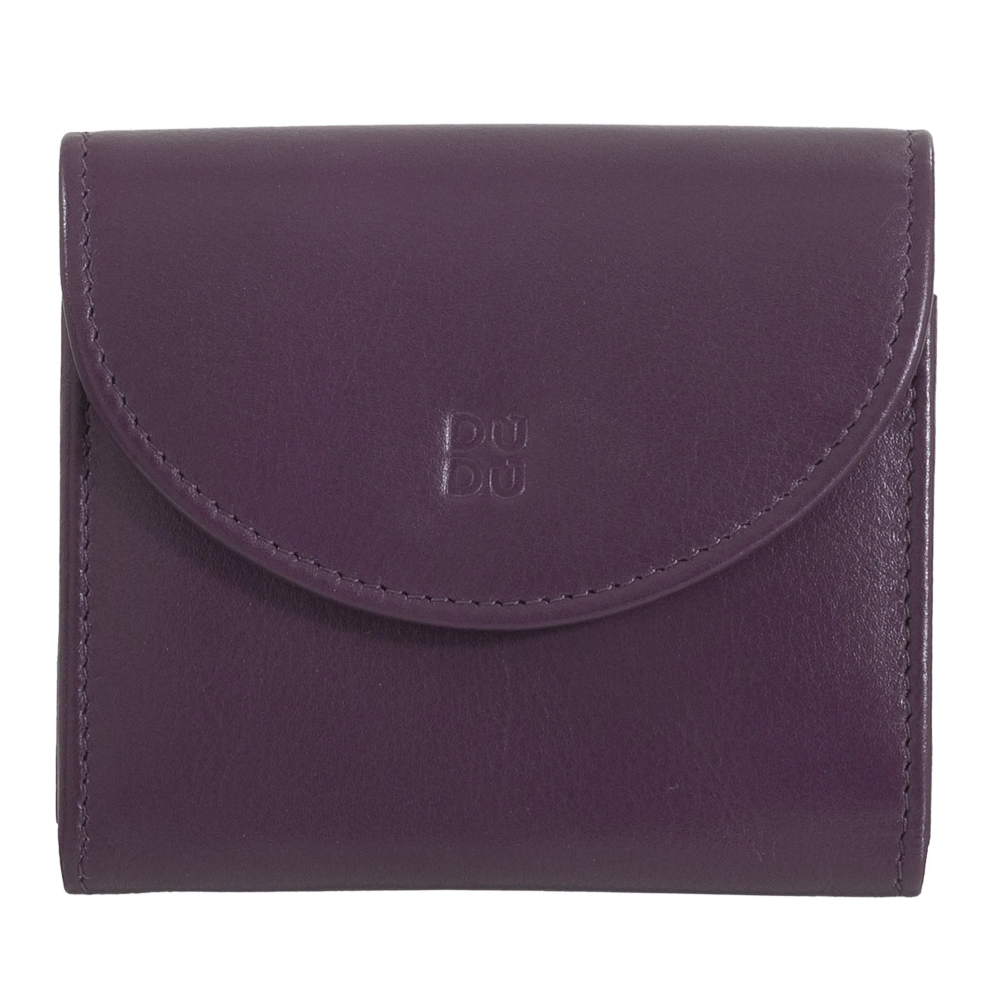 DUDU Mini Women's Slim Portfolio In Vera Leather with Zip holder, button closure, compact colored wallets