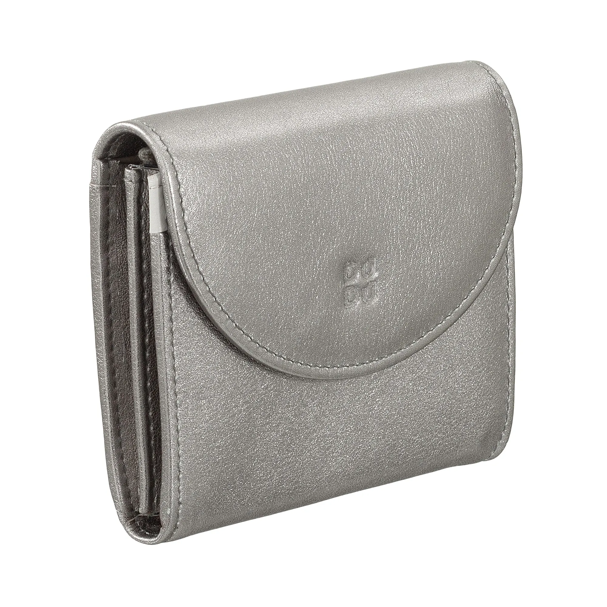 DUDU Mini Women's Slim Portfolio In Vera Leather with Zip holder, button closure, compact colored wallets