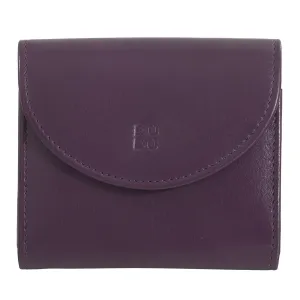 DUDU Mini Women's Slim Portfolio In Vera Leather with Zip holder, button closure, compact colored wallets