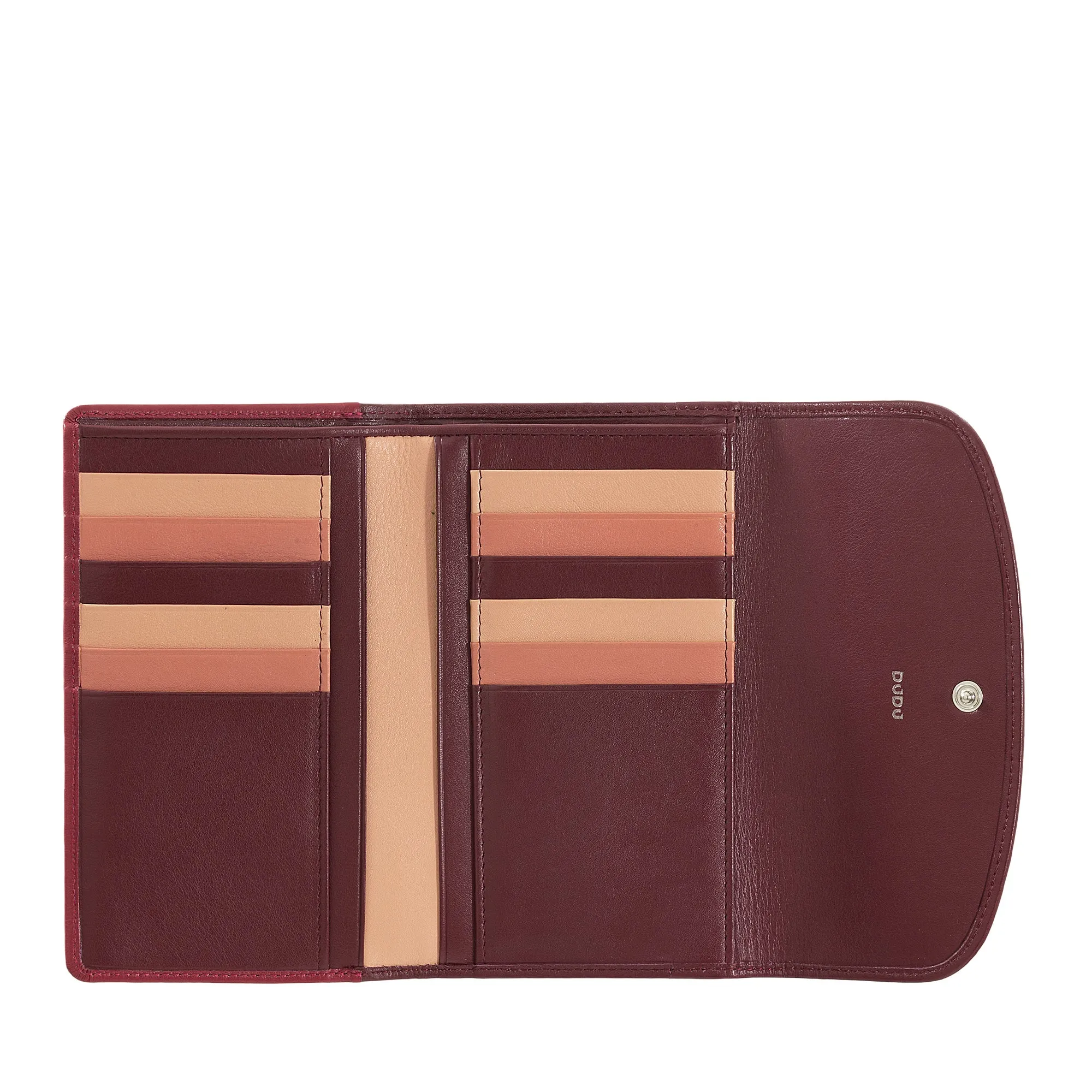 Dudu Women's Wallet In Colored Soft Leather, Bags with Keep Liest Doors, 12 Card Card holders, Multicolor