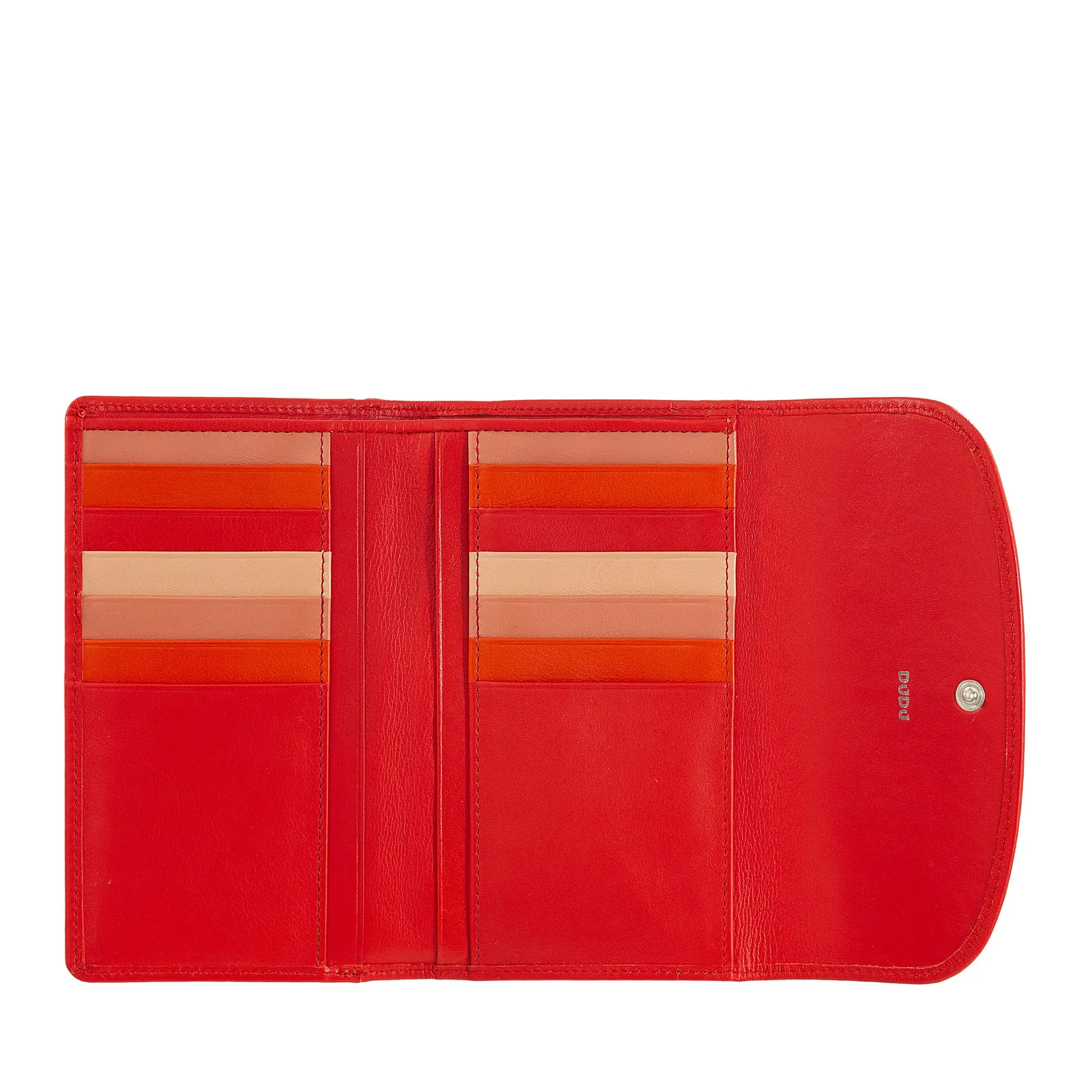 Dudu Women's Wallet In Colored Soft Leather, Bags with Keep Liest Doors, 12 Card Card holders, Multicolor