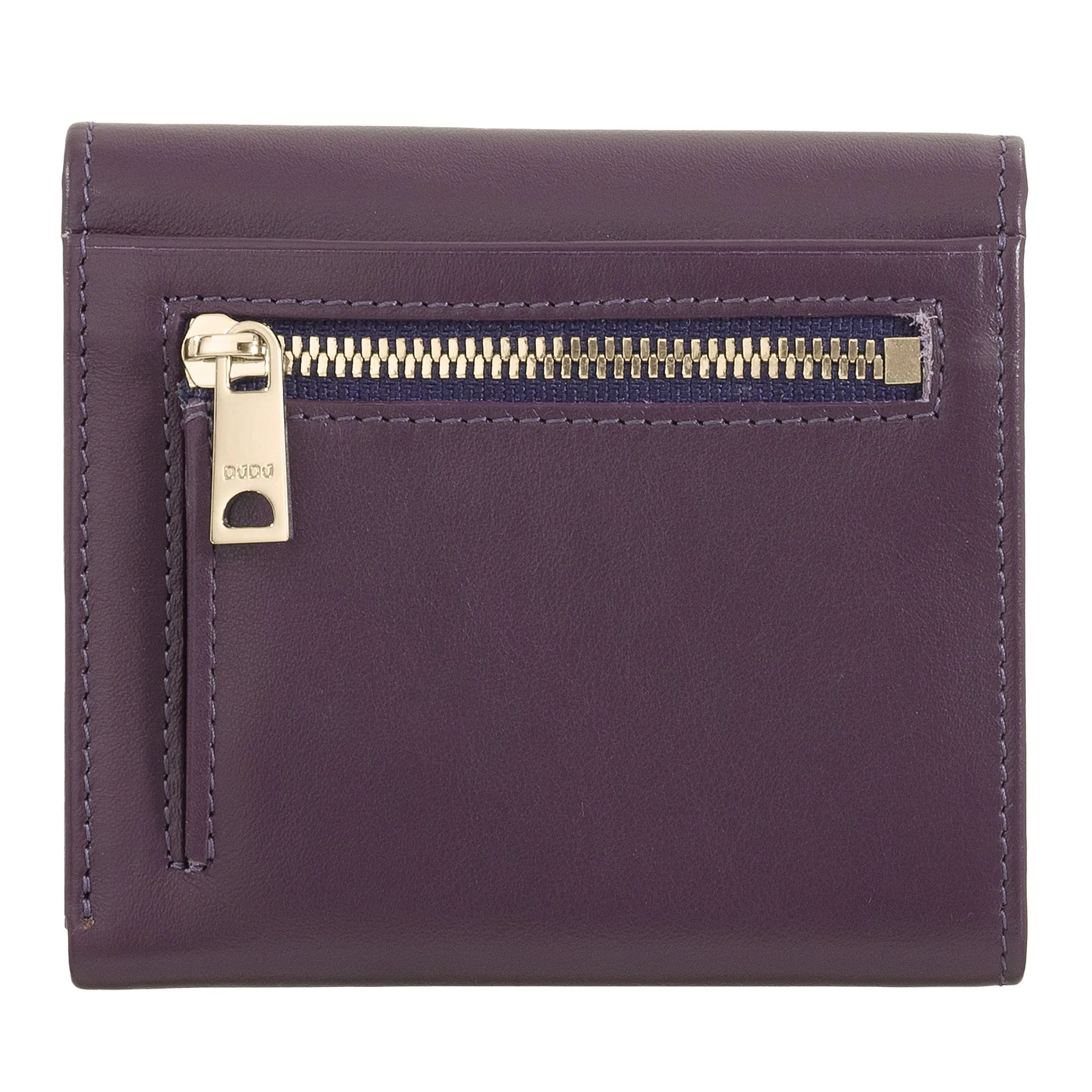 Dudu Women's Wallet In Small Soft Leather Small, Carecarter Pockets, Banknotes holder, Rear zipper For Coins, RFID wallets with colored button closure