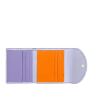 Dudu Women's Wallet In Small Soft Leather Small, Carecarter Pockets, Banknotes holder, Rear zipper For Coins, RFID wallets with colored button closure