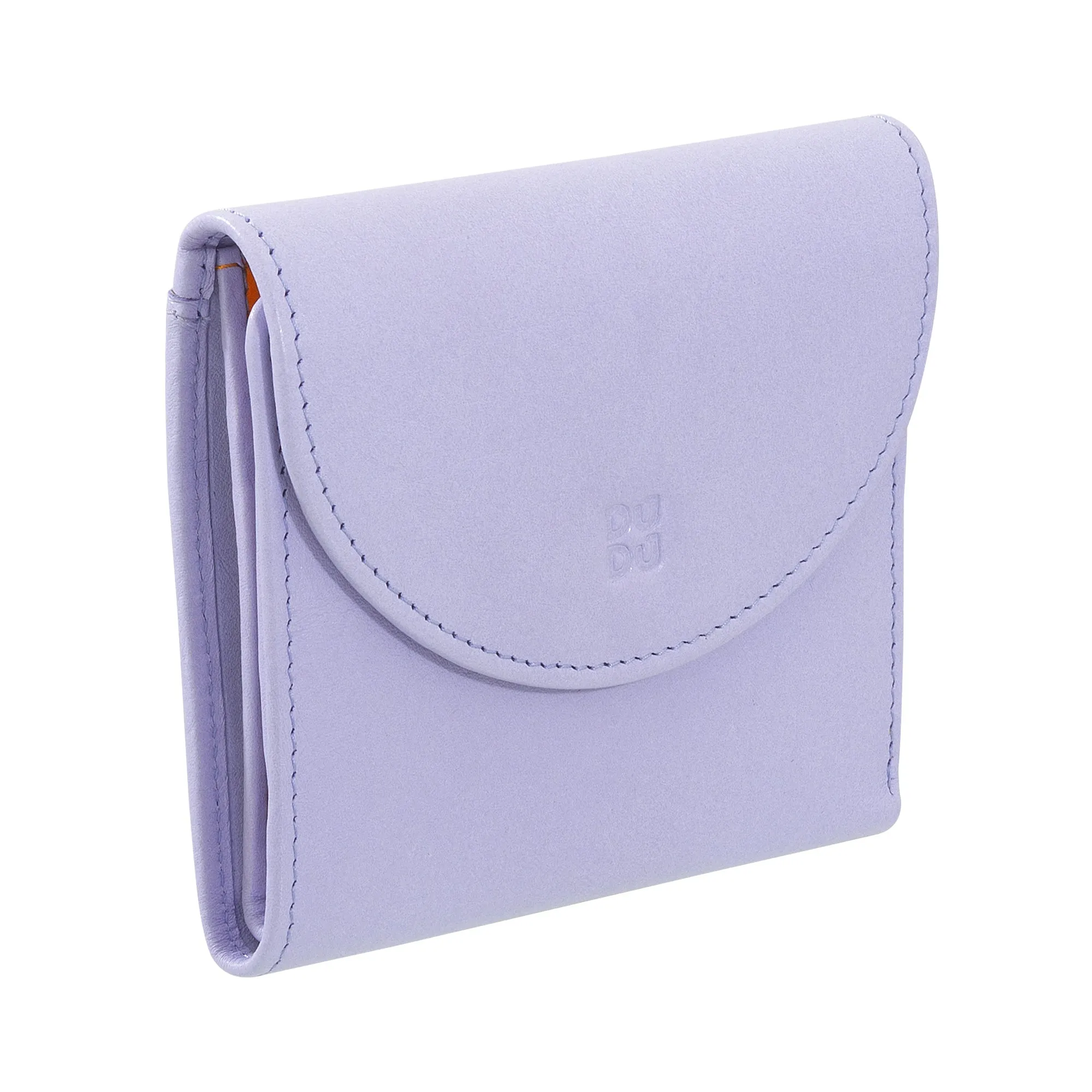 Dudu Women's Wallet In Small Soft Leather Small, Carecarter Pockets, Banknotes holder, Rear zipper For Coins, RFID wallets with colored button closure