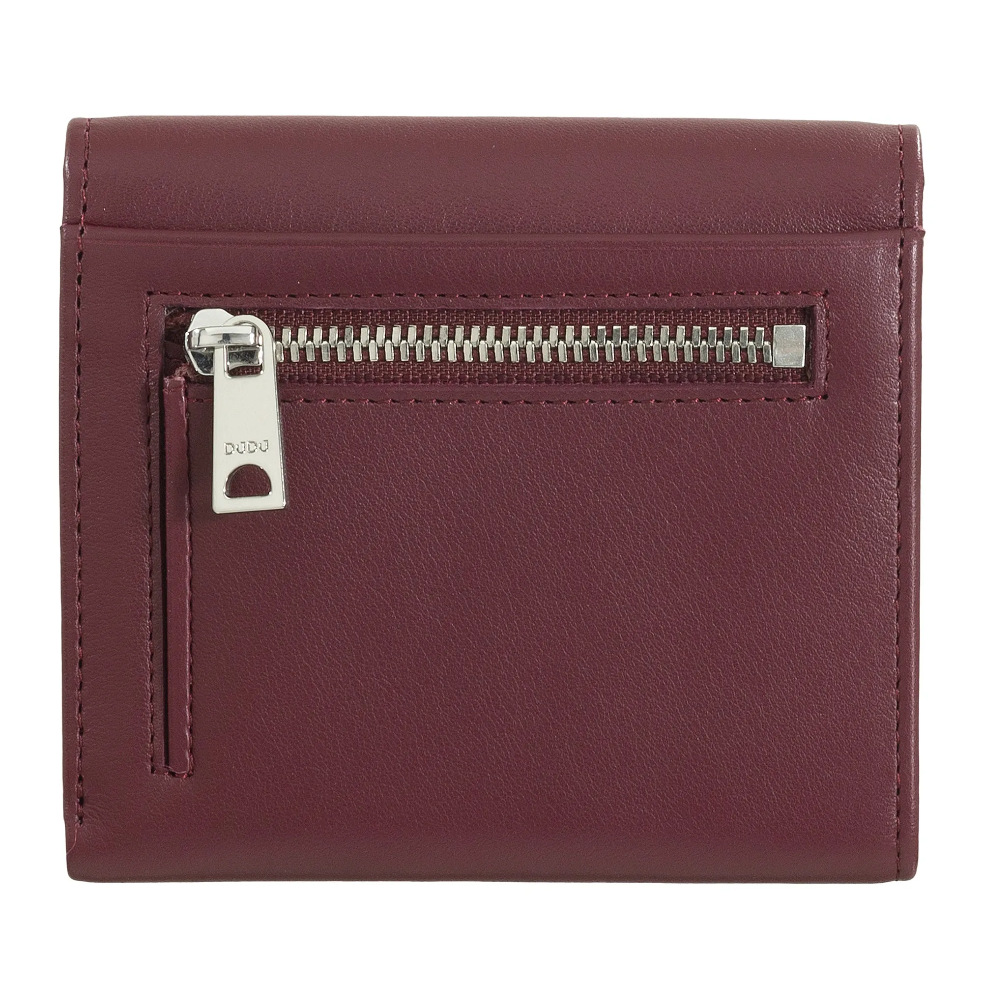 Dudu Women's Wallet In Small Soft Leather Small, Carecarter Pockets, Banknotes holder, Rear zipper For Coins, RFID wallets with colored button closure