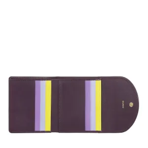 Dudu Women's Wallet In Small Soft Leather Small, Carecarter Pockets, Banknotes holder, Rear zipper For Coins, RFID wallets with colored button closure