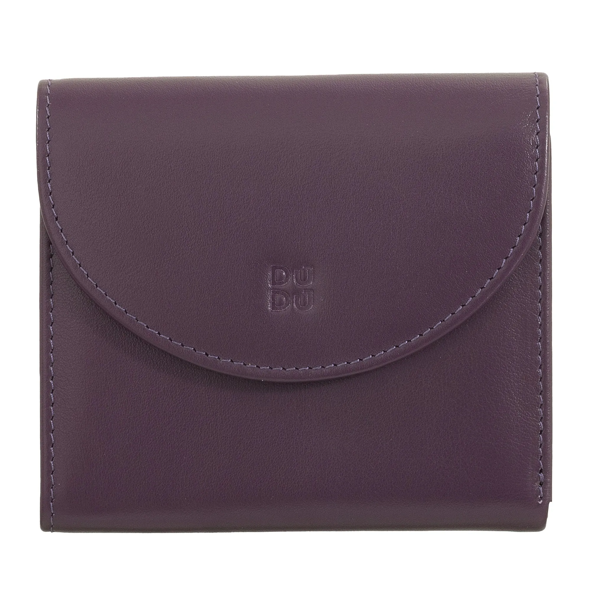 Dudu Women's Wallet In Small Soft Leather Small, Carecarter Pockets, Banknotes holder, Rear zipper For Coins, RFID wallets with colored button closure