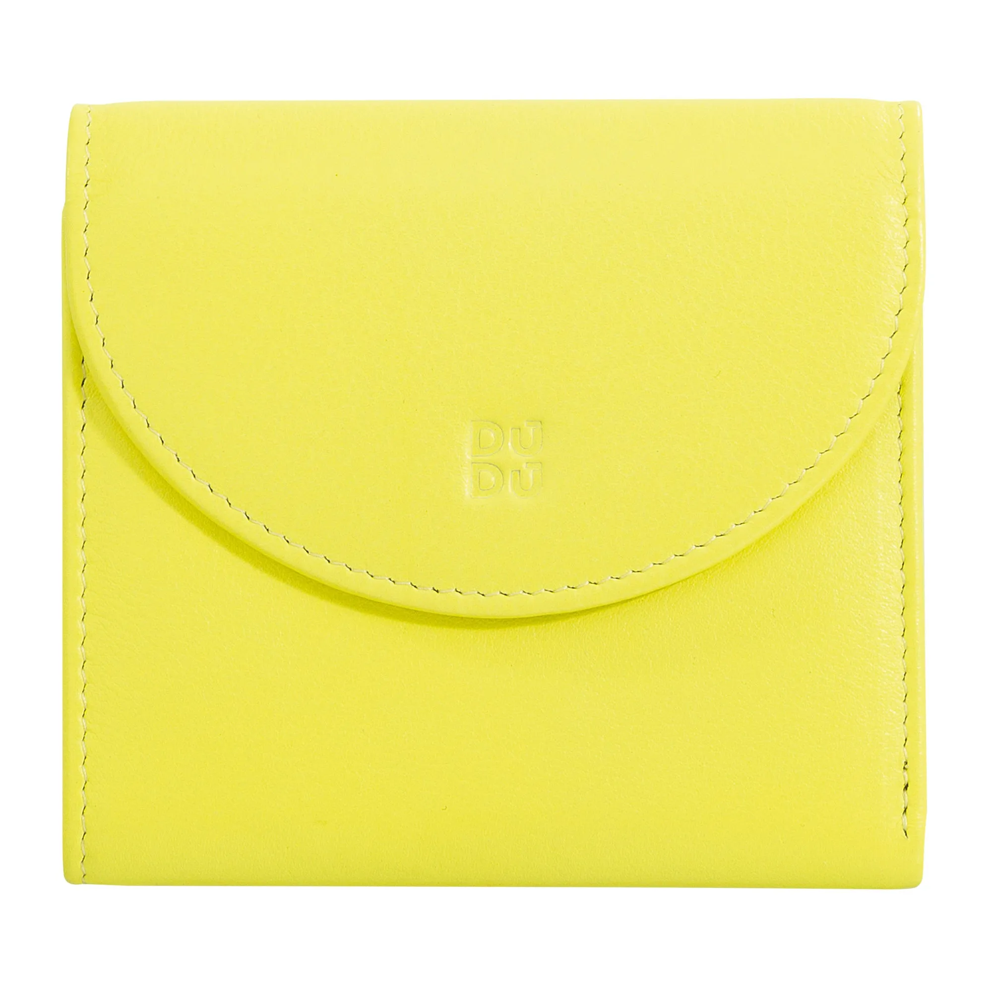 Dudu Women's Wallet In Small Soft Leather Small, Carecarter Pockets, Banknotes holder, Rear zipper For Coins, RFID wallets with colored button closure