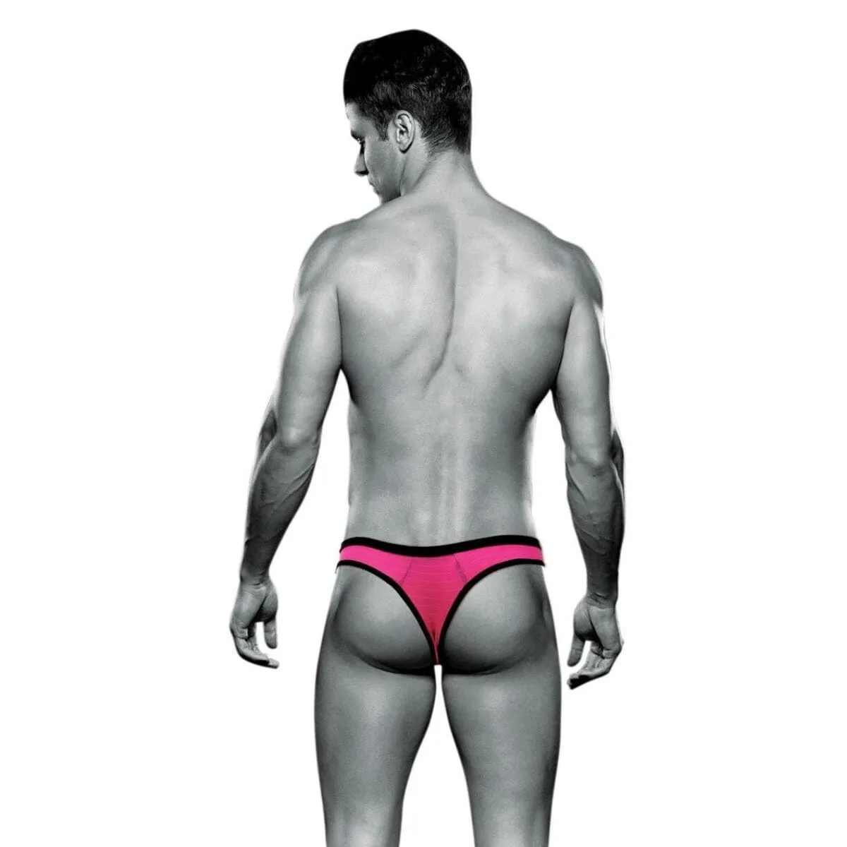 ENVY Bad Boy Thong Pink High-Cut Brief with Keyhole Front