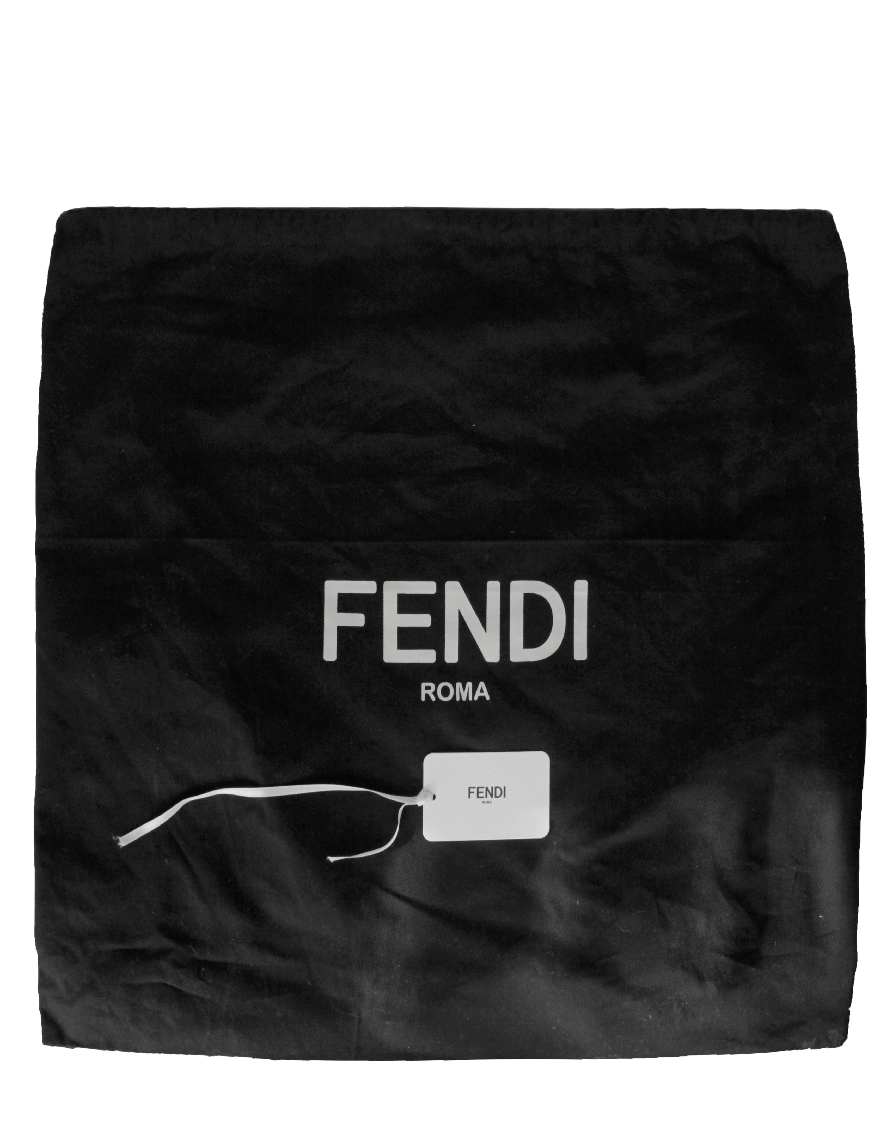Fendi Black Leather Medium Fendi Sunshine Shopper Tote Bag