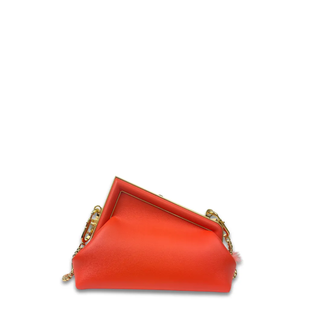 Fendi First Small Coral with Fur Strap