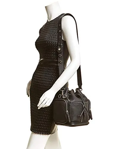 Fendi Mon Tresor Black Selleria Calfskin Leather Bucket Bag 8BT301