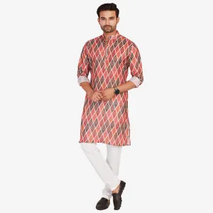 Foliage Fusion  Men's Multicolor Printed Kurta for Mens