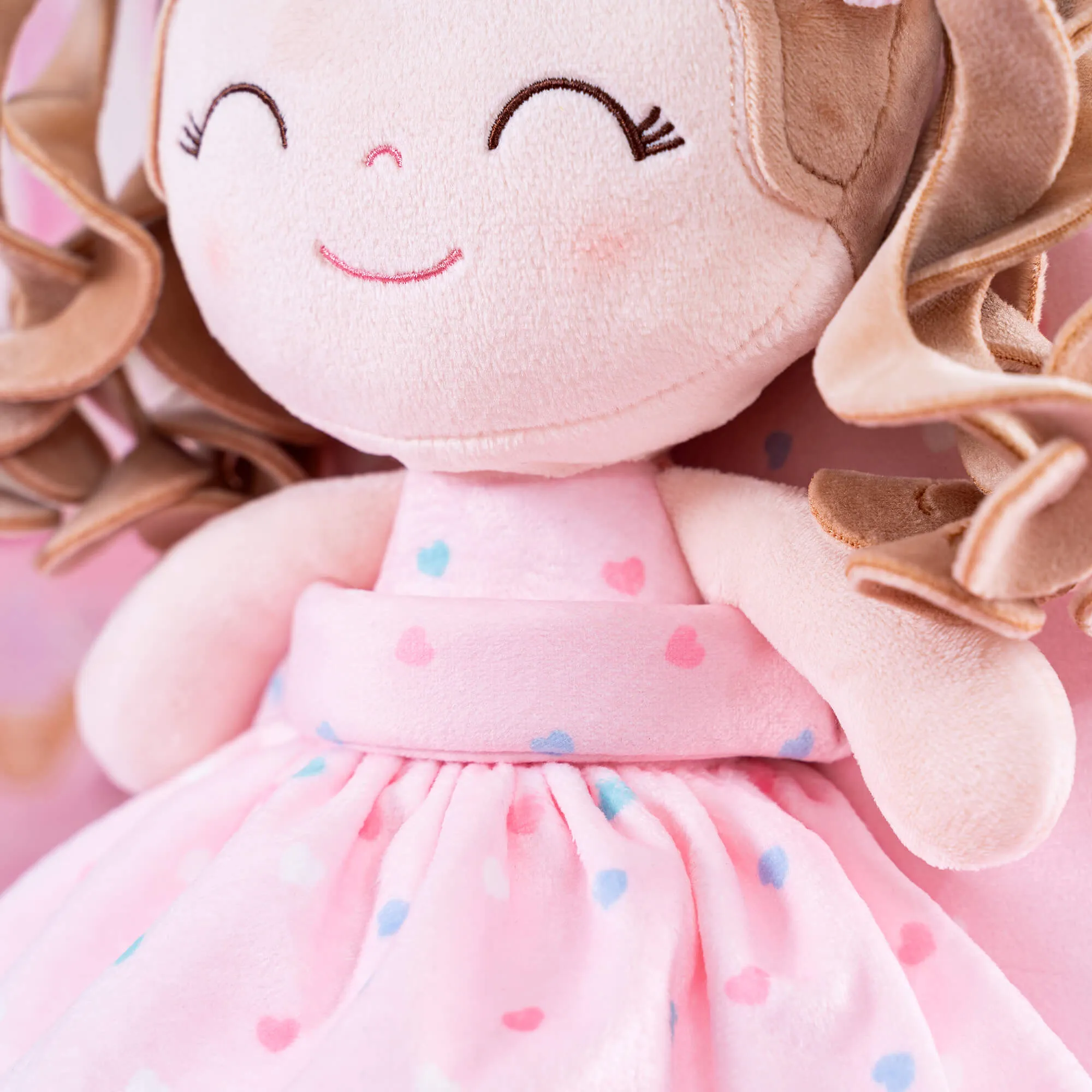 Gloveleya 9-inch Personalized Spring Girl Love Heart Dolls Backpacks Pink