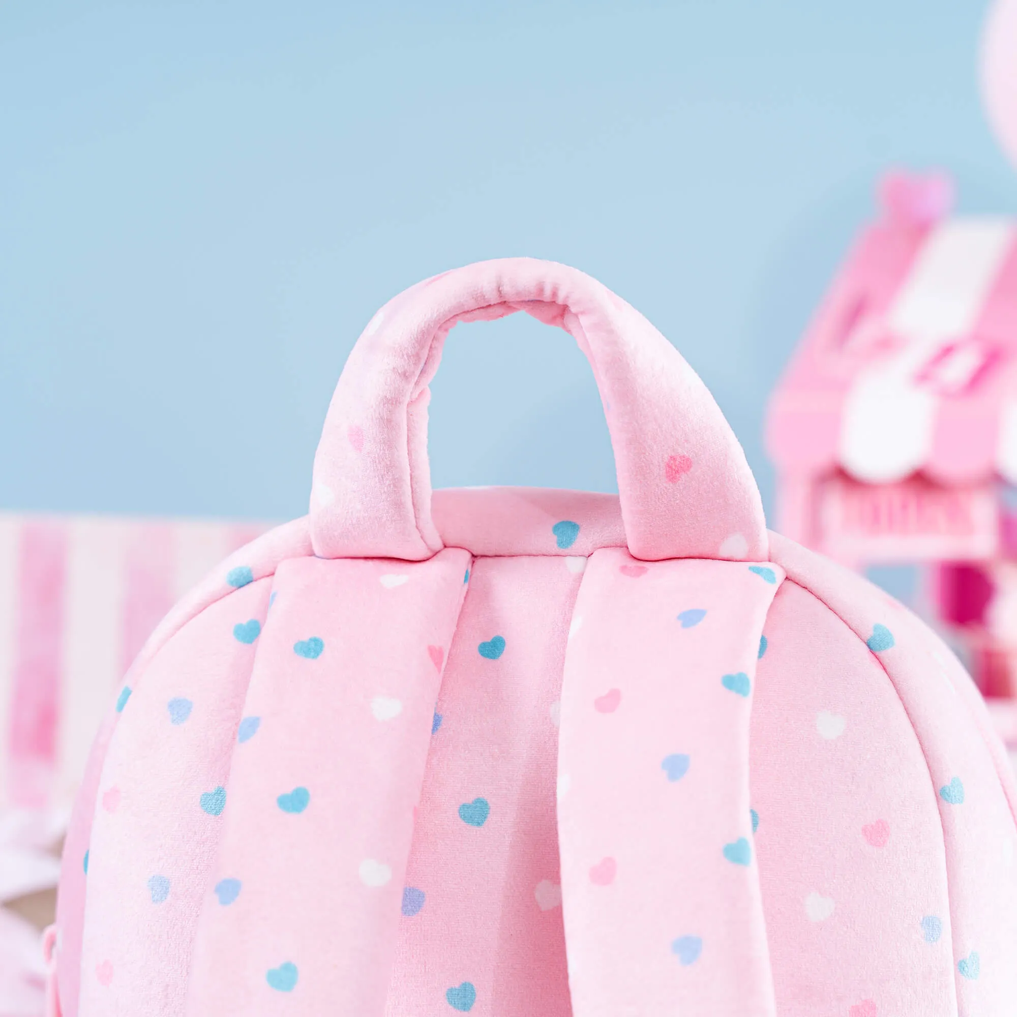 Gloveleya 9-inch Personalized Spring Girl Love Heart Dolls Backpacks Pink