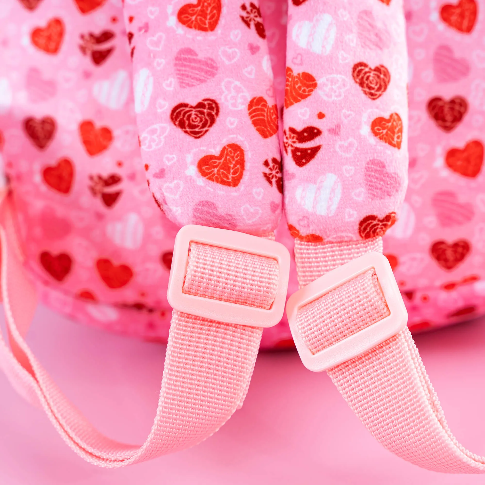 Gloveleya 9-inch Toddler Backpack Spring Girl Love Heart Dolls Backpacks Tanned Pink