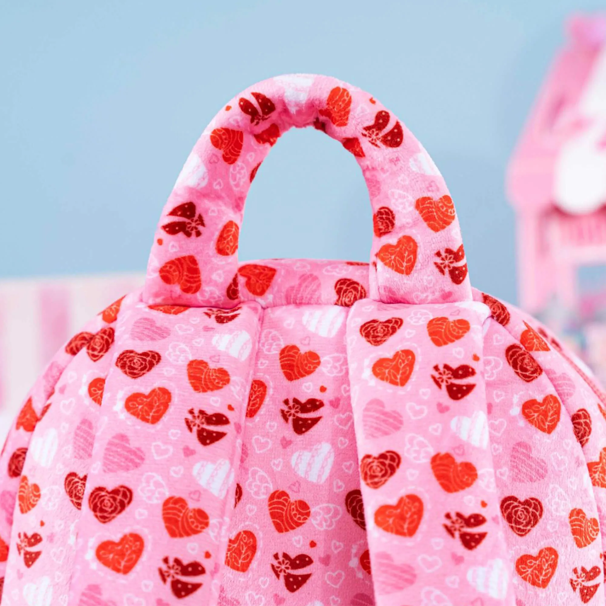 Gloveleya 9-inch Toddler Backpack Spring Girl Love Heart Dolls Backpacks Tanned Pink