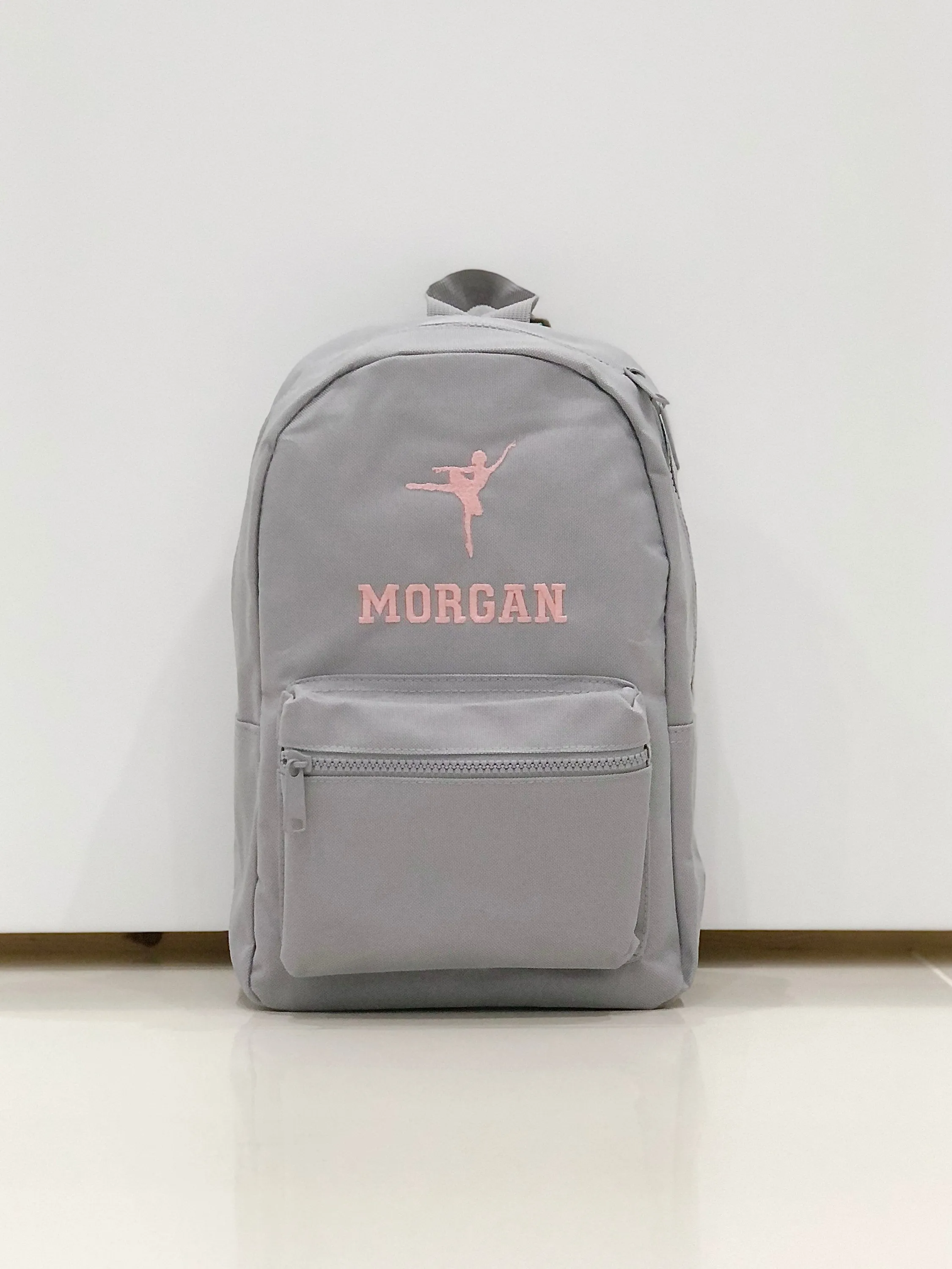 (Grey) Personalised Name Unisex Mini Nursery School Backpack Rucksack Bag