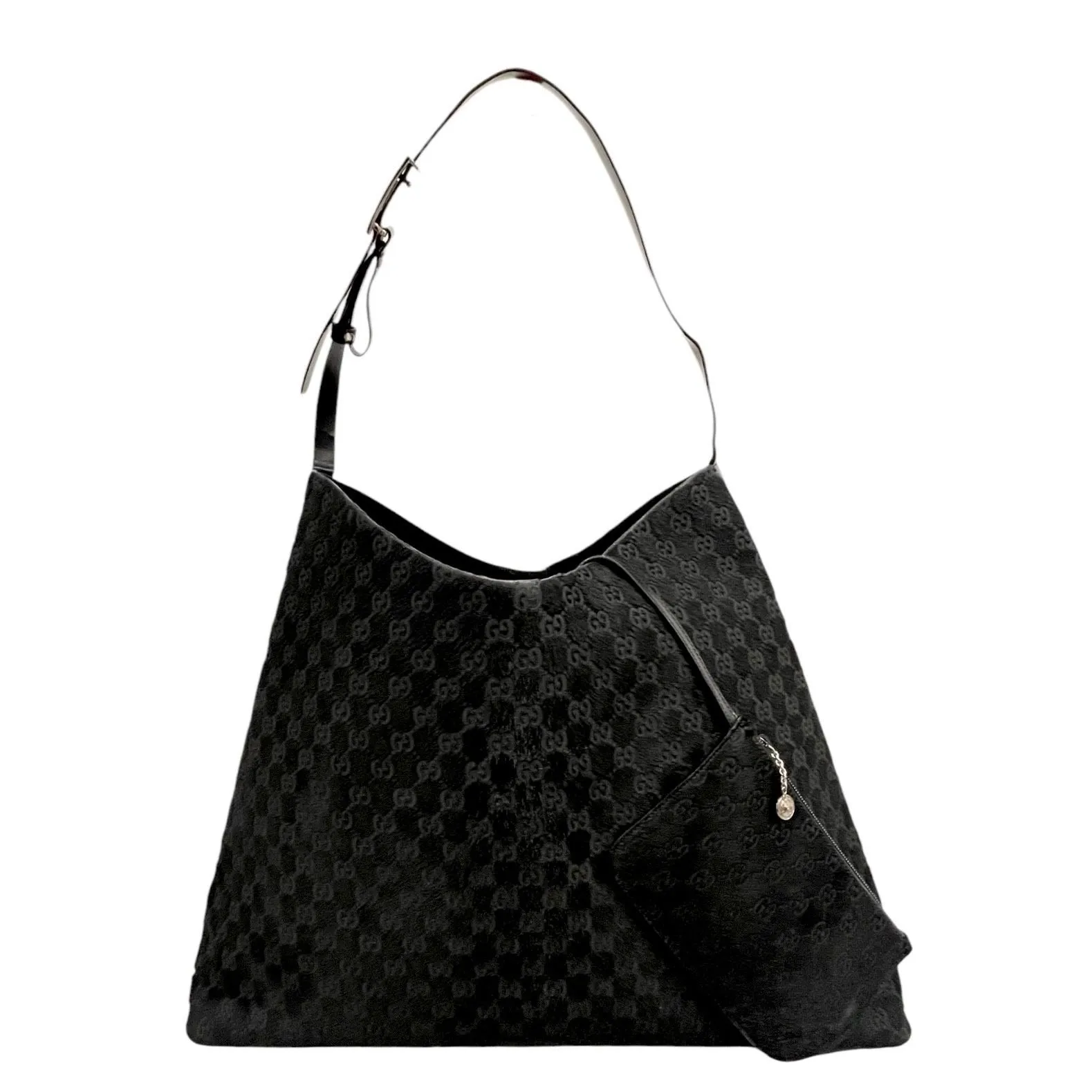 Gucci Black Jumbo Calfhair Shoulder Bag