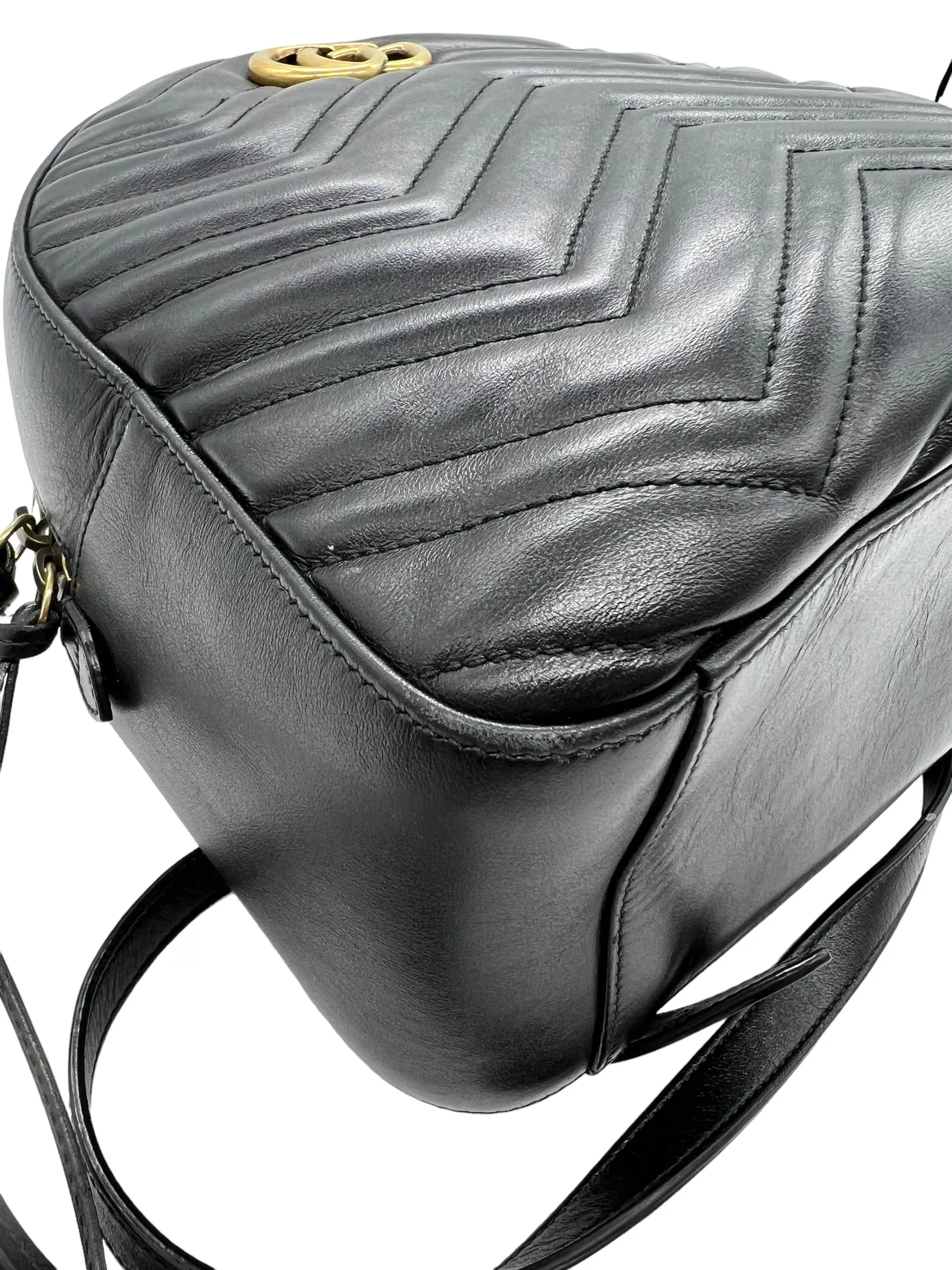 Gucci Black Leather Marmont Backpack