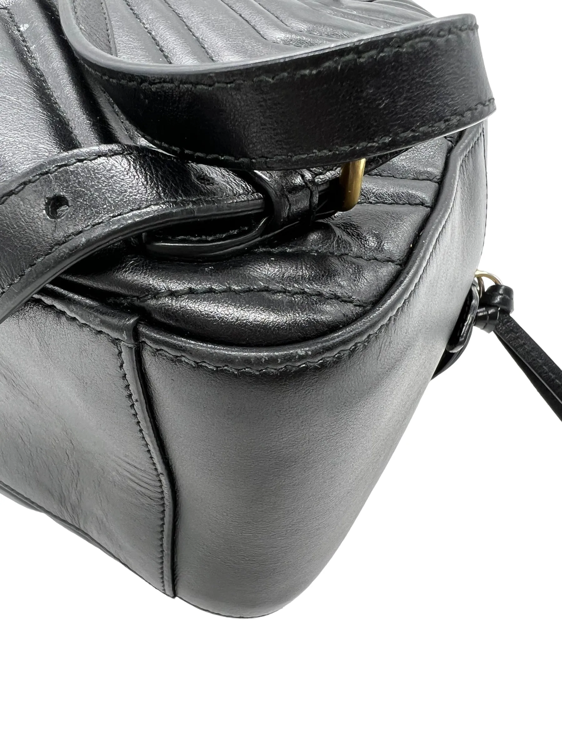 Gucci Black Leather Marmont Backpack