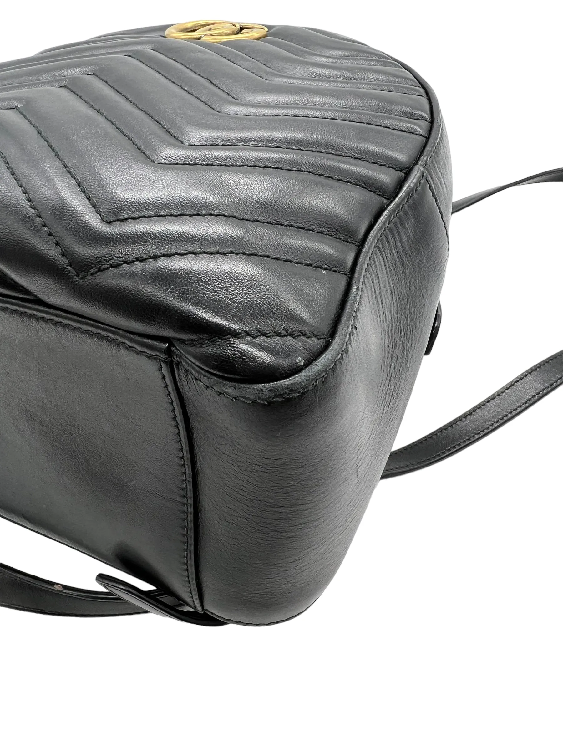Gucci Black Leather Marmont Backpack