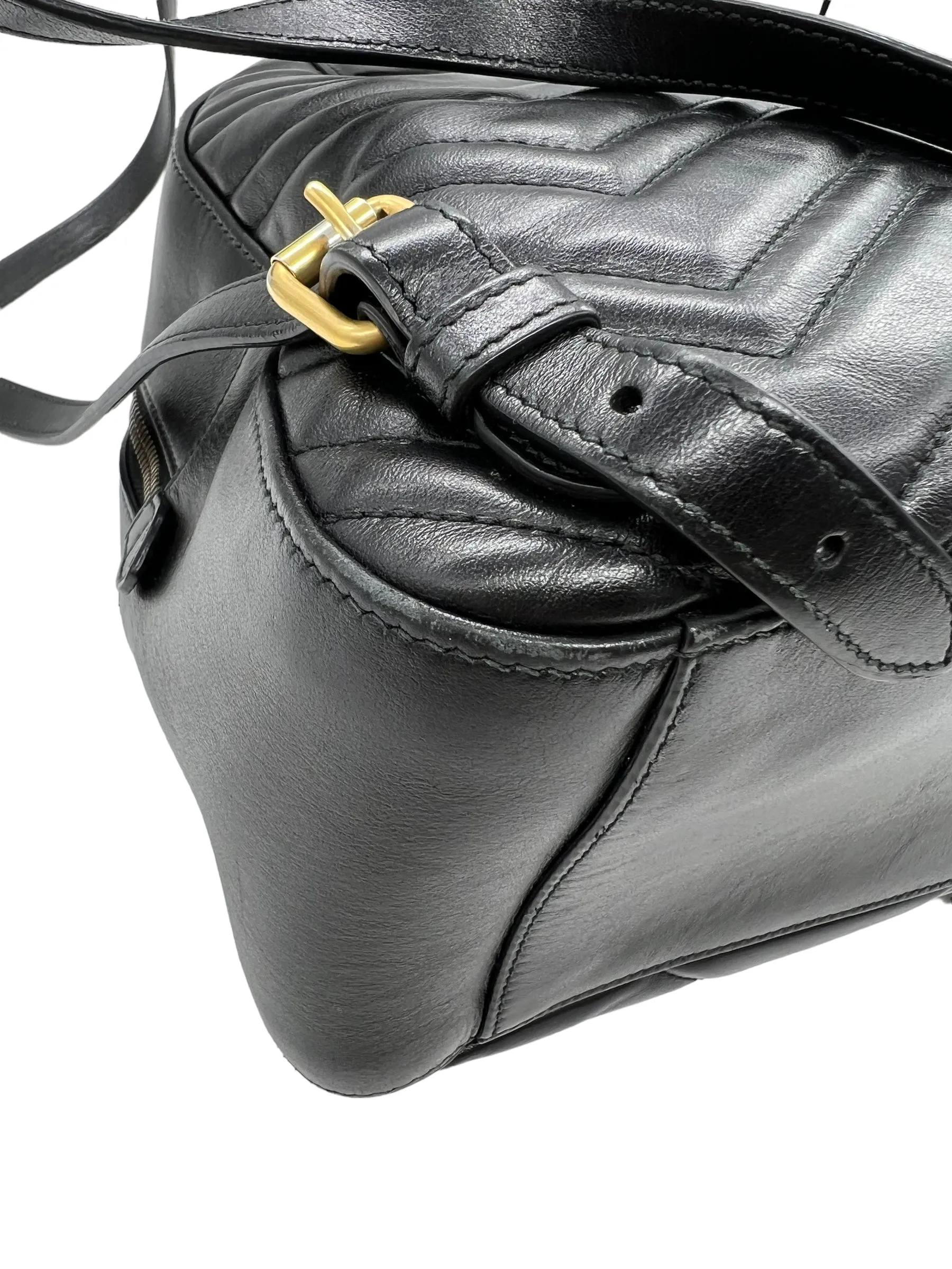 Gucci Black Leather Marmont Backpack