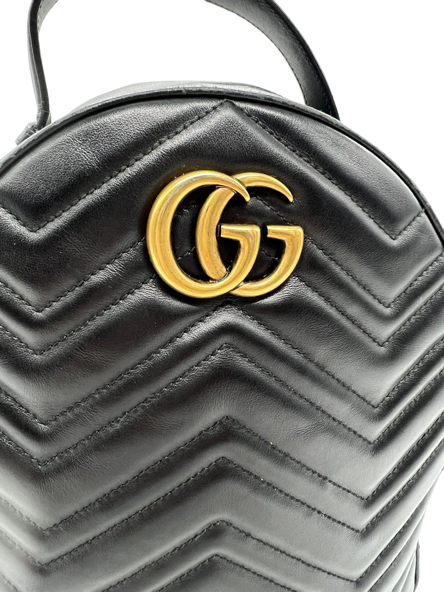 Gucci Black Leather Marmont Backpack