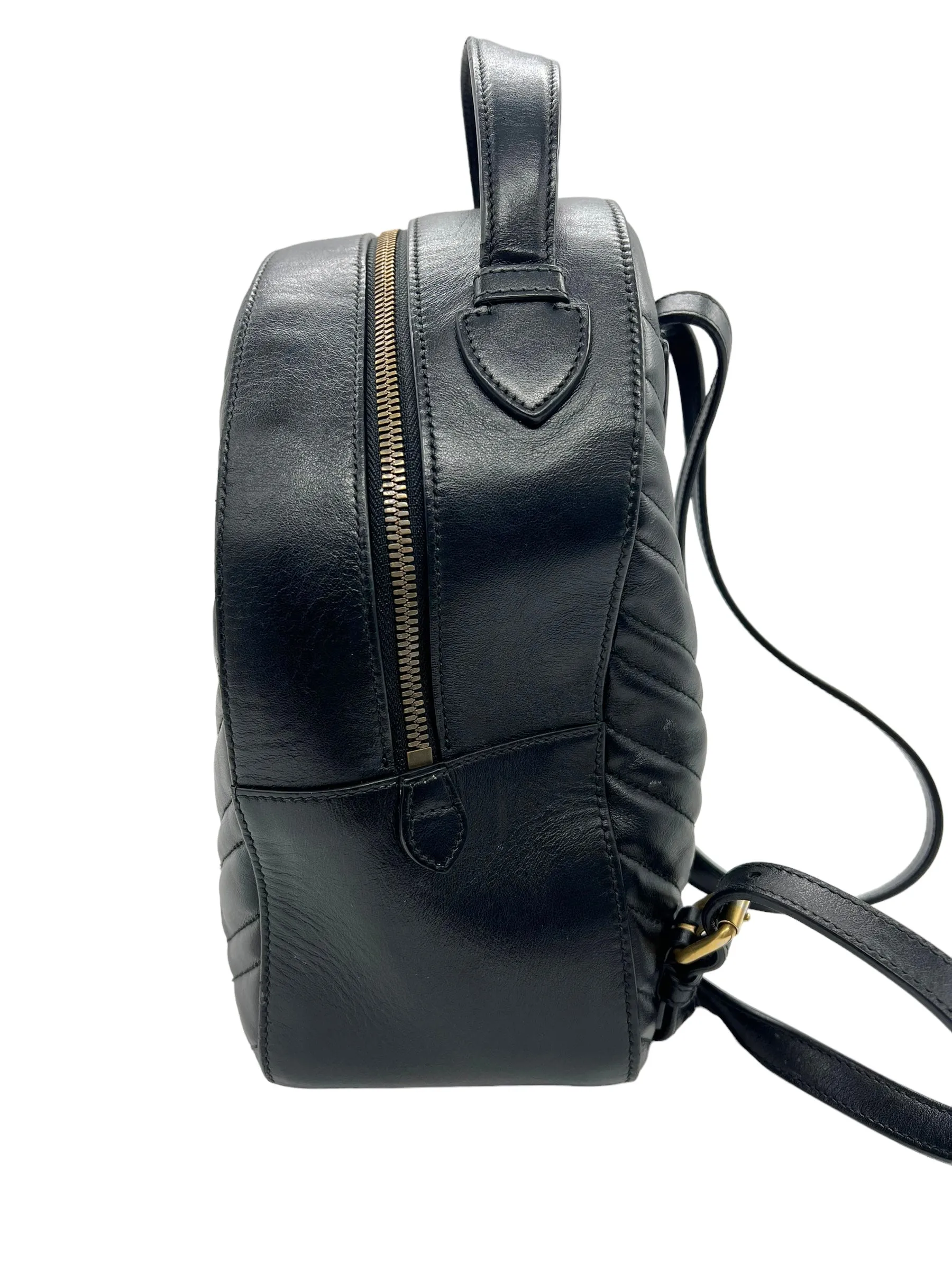Gucci Black Leather Marmont Backpack
