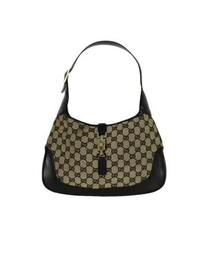 Gucci Black Monogram Canvas/Leather Jackie-O Shoulder Bag