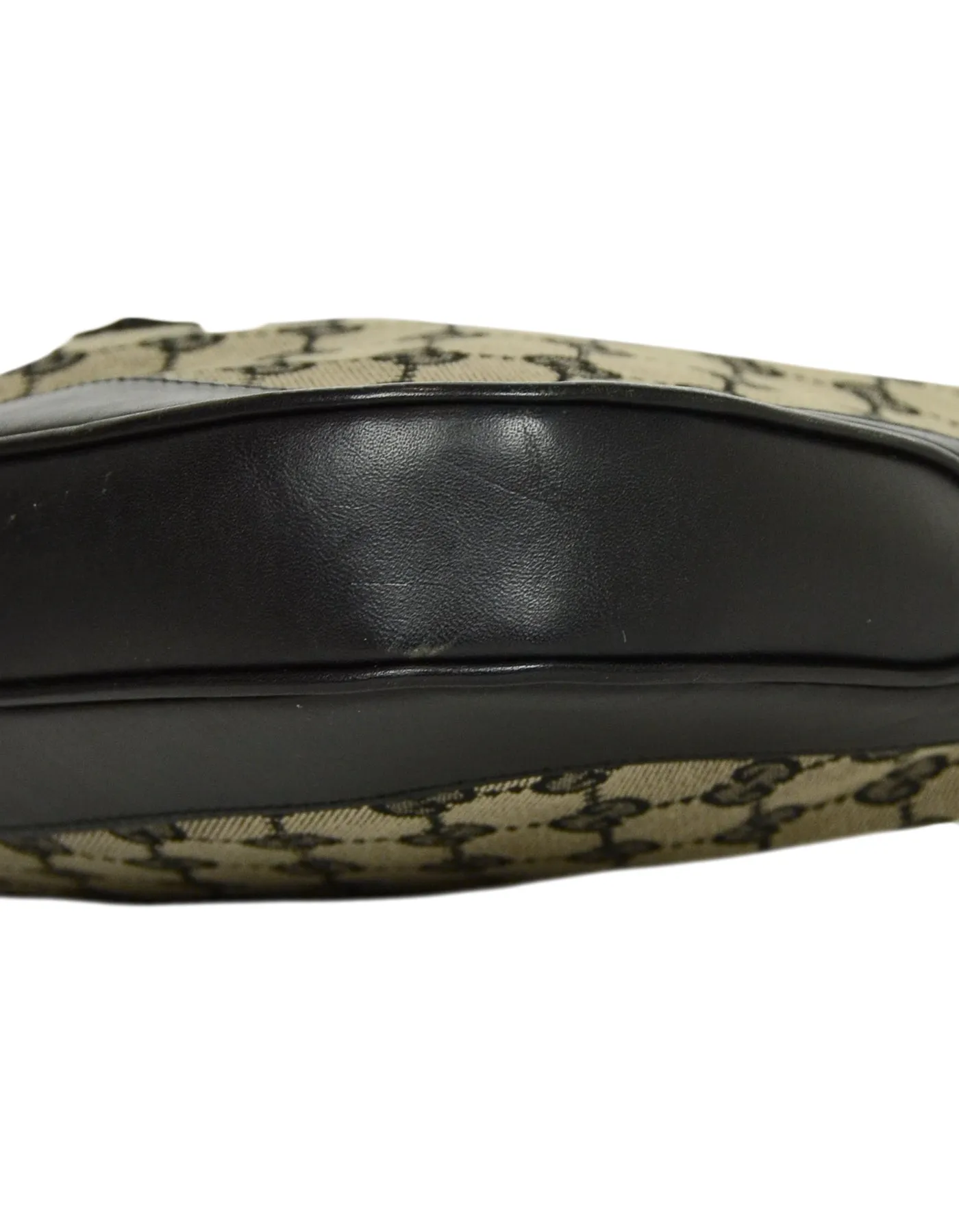 Gucci Black Monogram Canvas/Leather Jackie-O Shoulder Bag