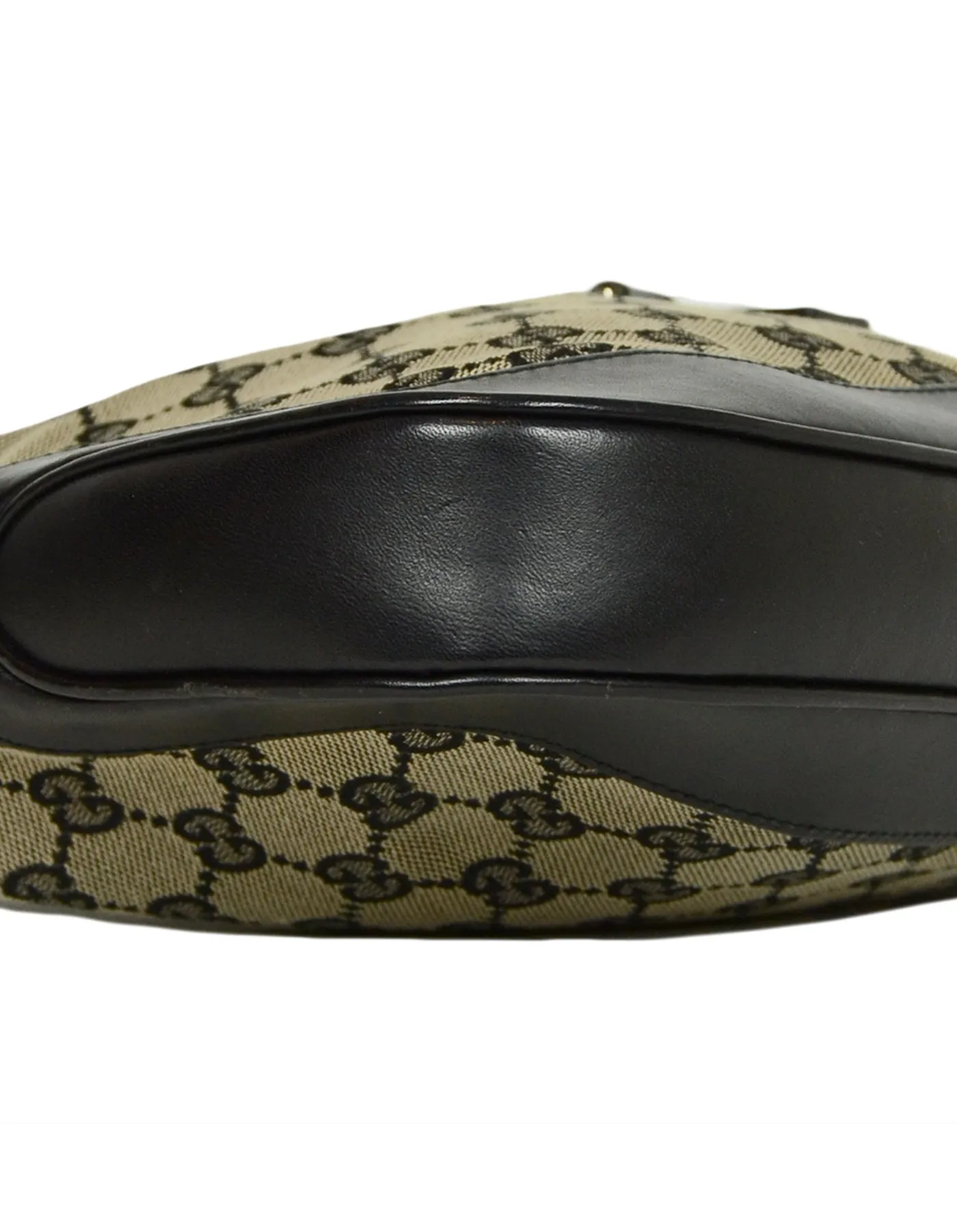 Gucci Black Monogram Canvas/Leather Jackie-O Shoulder Bag