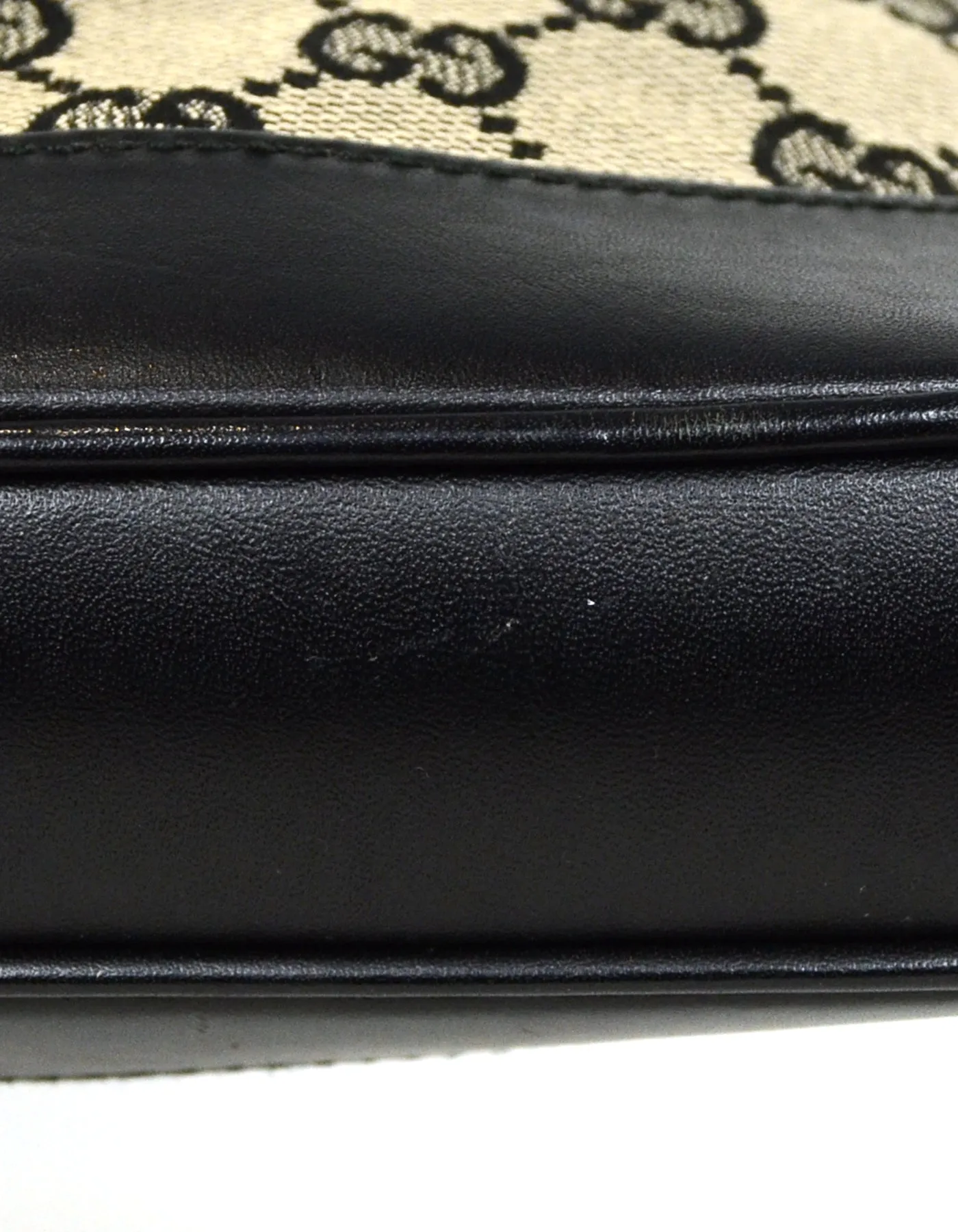 Gucci Black Monogram Canvas/Leather Jackie-O Shoulder Bag