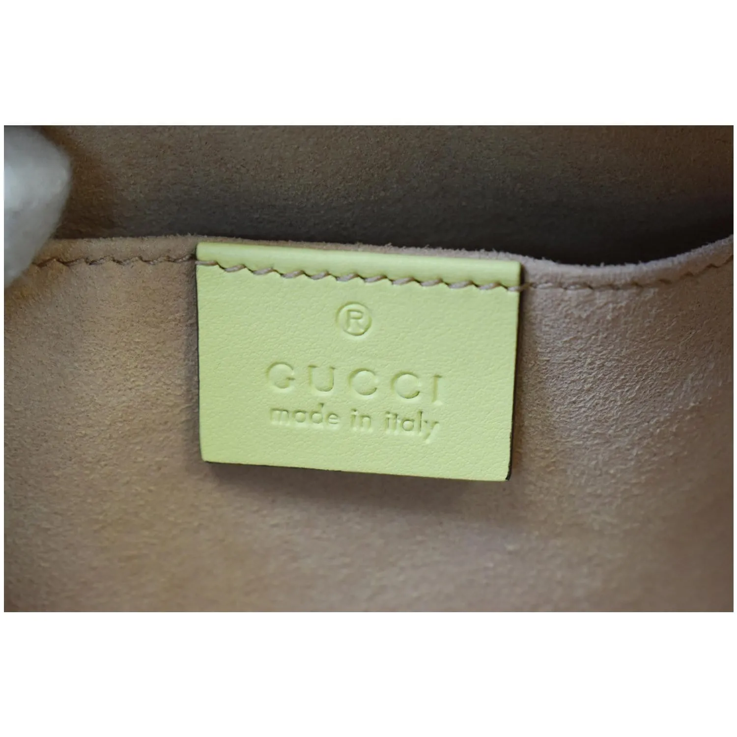 GUCCI GG Marmont Matelasse Small Leather Crossbody Bag Pastel Yellow