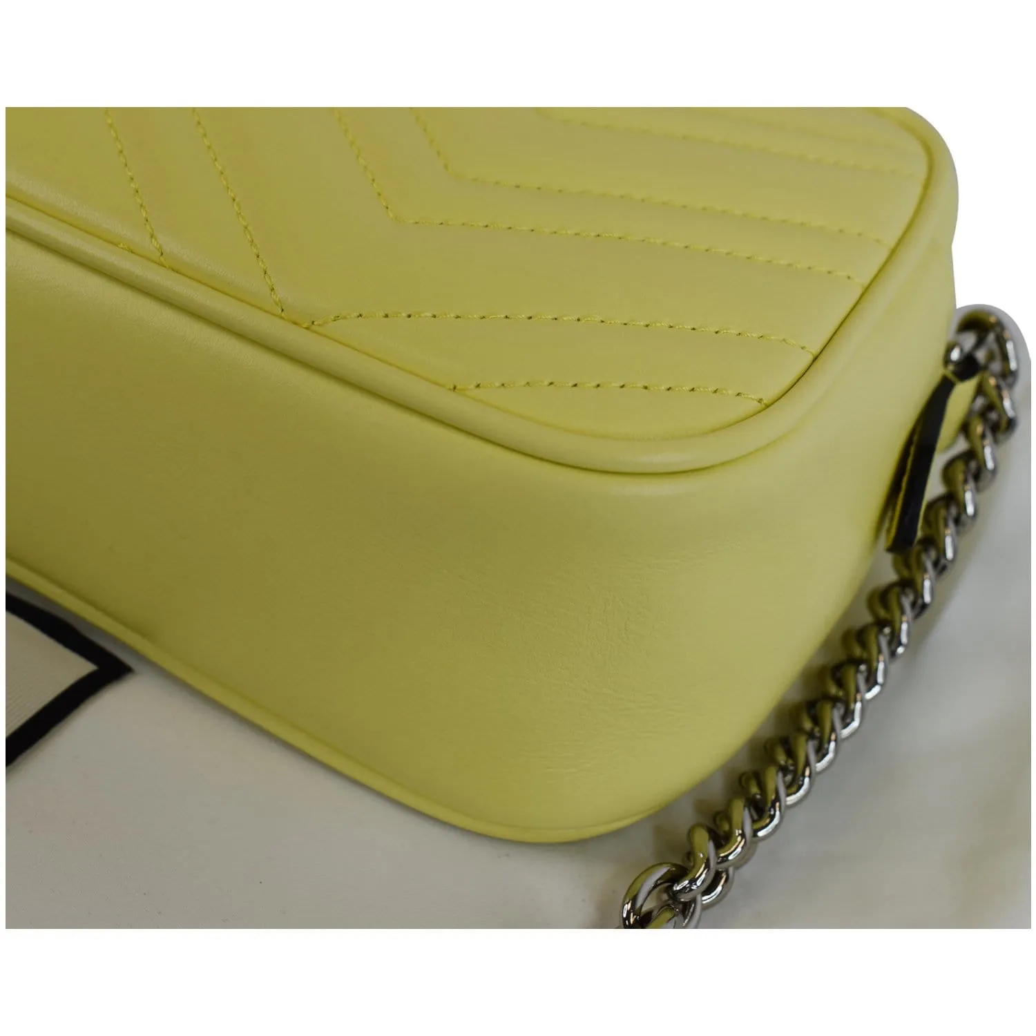GUCCI GG Marmont Matelasse Small Leather Crossbody Bag Pastel Yellow