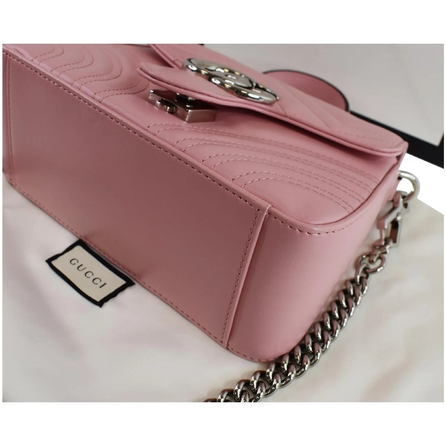 GUCCI GG Marmont Mini Top Handle Shoulder Bag Pastel Pink 547260