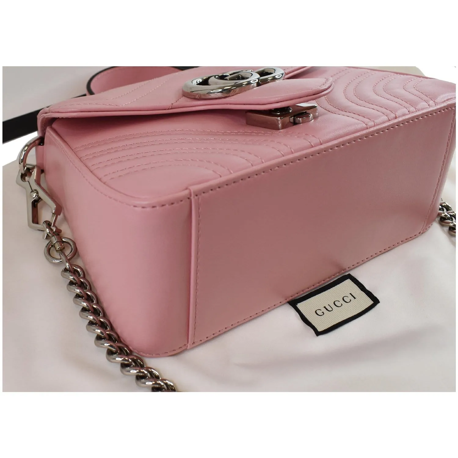 GUCCI GG Marmont Mini Top Handle Shoulder Bag Pastel Pink 547260