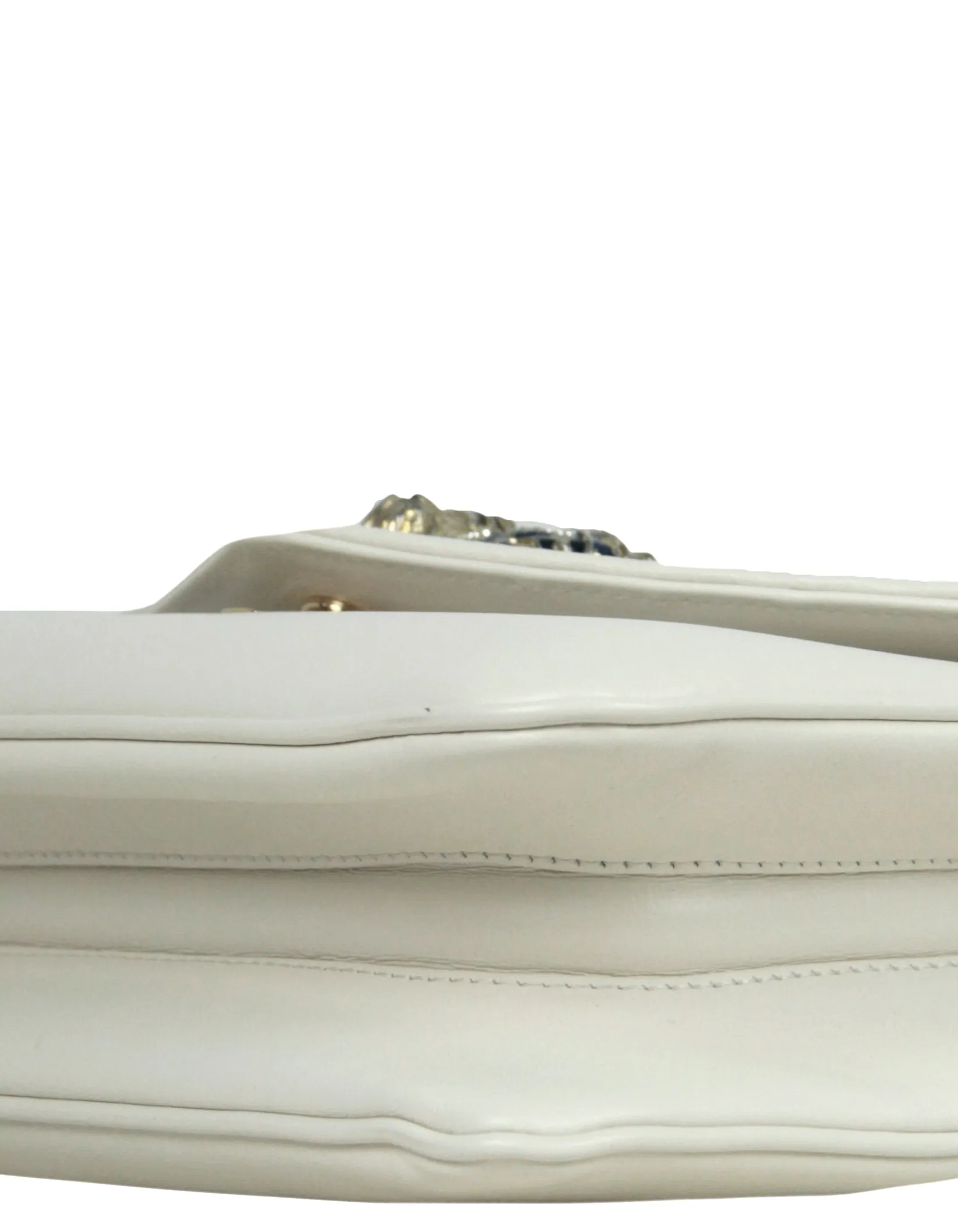 Gucci Ivory Leather Medium Rajah Shoulder/Crossbody Bag