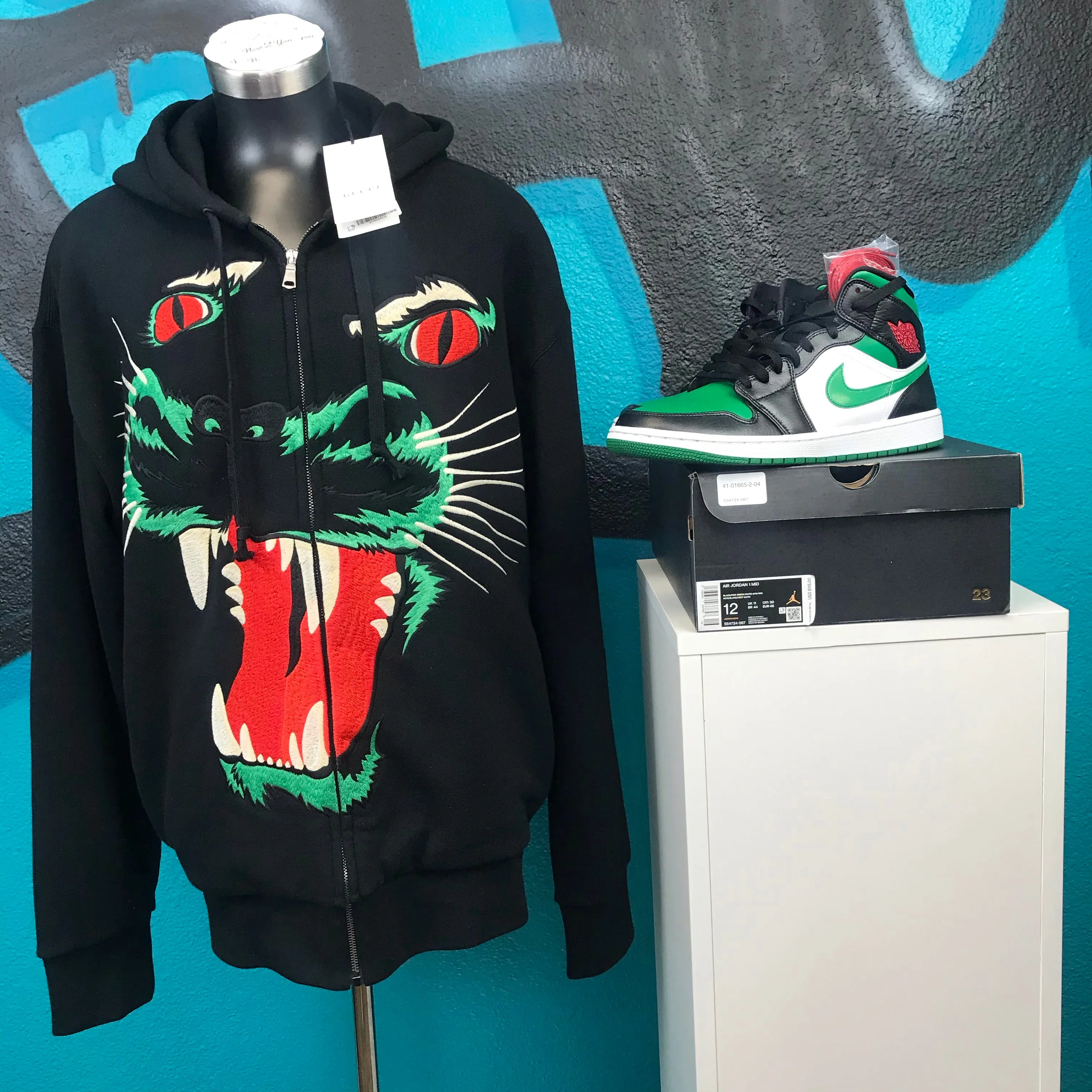 Gucci Men's Black Panther Felted Sweater