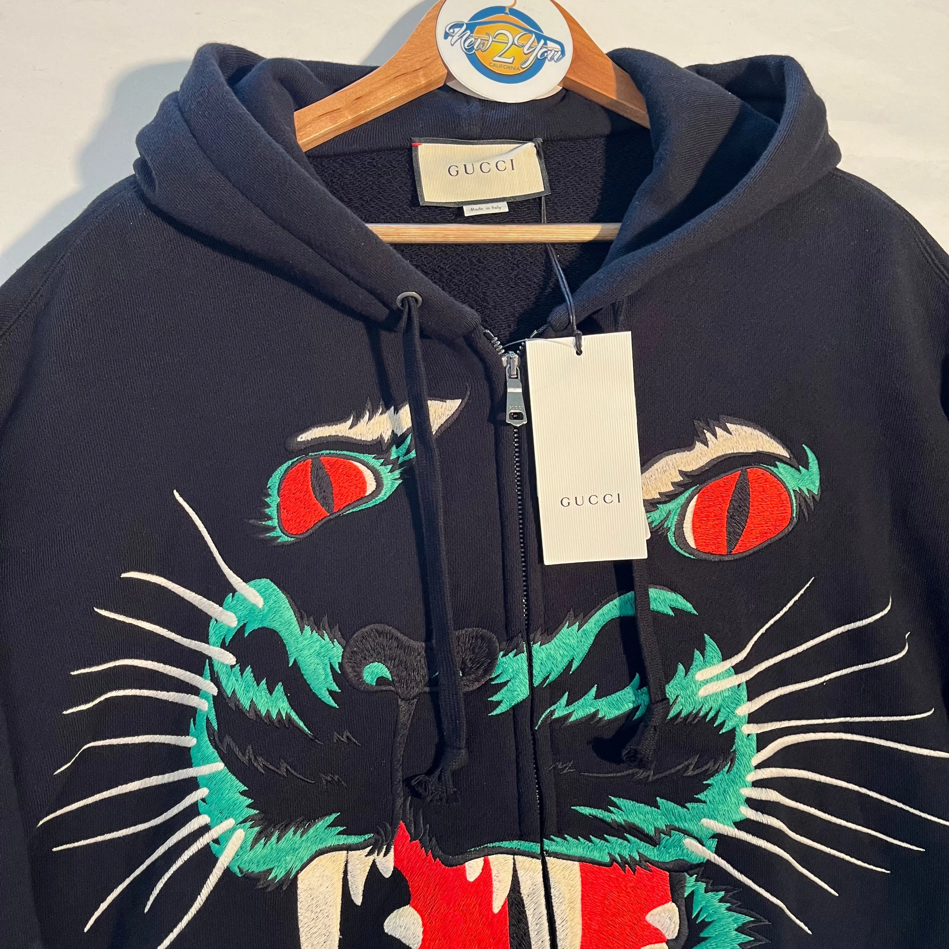 Gucci Men's Black Panther Felted Sweater