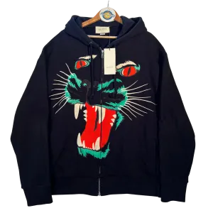 Gucci Men's Black Panther Felted Sweater