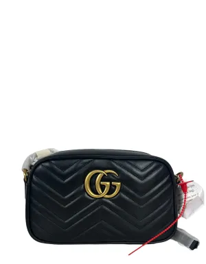 Gucci NEW Black GG Small Marmont Crossbody Bag