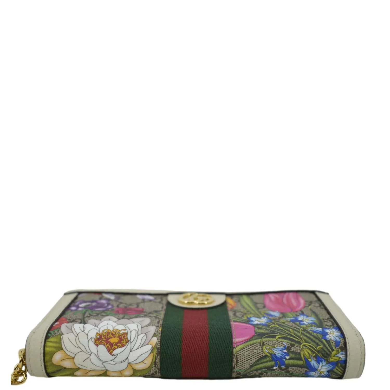 GUCCI Ophidia Flora Web GG Continental Supreme Canvas Wallet Beige 523154